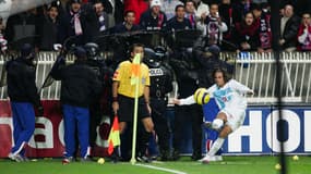 Fabrice Fiorèse lors de PSG-OM, en novembre 2004