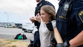 Greta Thunberg interpellée le 19 juin 2023 à Malmö en Suède lors d'une action environnementale