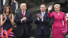 Donald et Melania Trump en visite officielle en Pologne, le 6 juillet 2017
