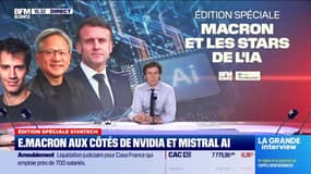 EN DIRECT sur BFM Business : Emmanuel Macron, Arthur Mensch, Jensen Huang et Maurice Lévy