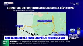 Riou Bourdou: la RN94 coupée pendant 24 heure ce week-end