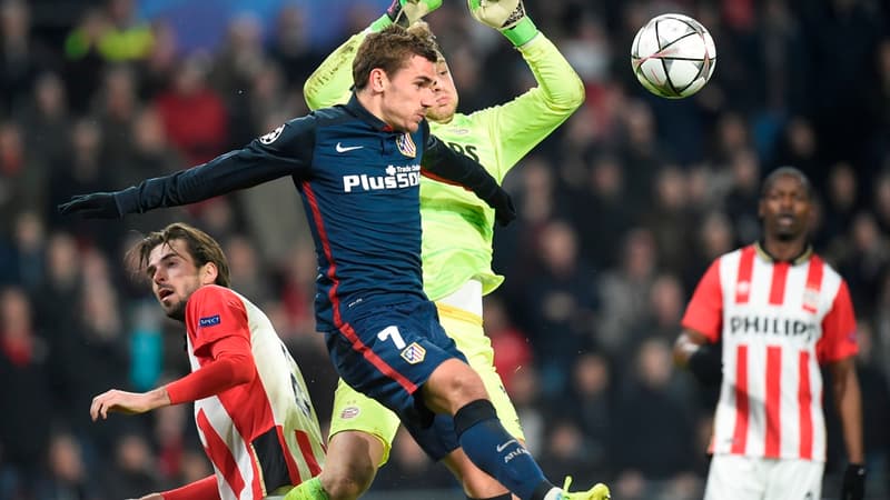 Antoine Griezmann bute sur le gardien du PSV Eindhoven