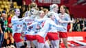 Les joueuses Danoises lors du premier match de l'Euro féminin de handball
