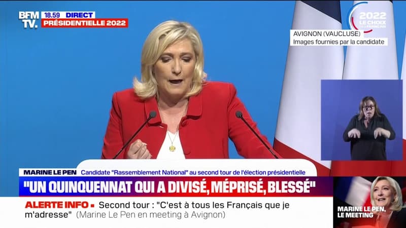 Marine Le Pen dénonce le quinquennat d'Emmanuel Macron qui a 