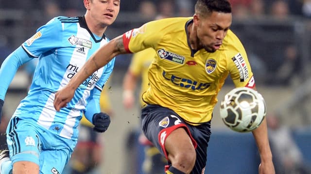 Mickaël Alphonse, face à l'OM de Florian Thauvin en 8es de Coupe de la Ligue (1-1, 4-3 t.a.b. pour Sochaux).