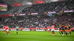 Le stade Auguste Delaune lors de Reims-Montpellier, le 6 octobre 2024.