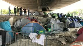 Environ 800 migrants, principalement afghans, vivent dans un campement de fortune sous l'autoroute A1, à Saint-Denis
