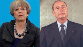 Theresa May et Jacques Chirac.