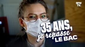 Céline, 35 ans, repasse le bac. 