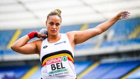 La lanceuse Jolien Boumkwo lors des Jeux européens en Pologne en 2023.