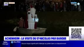 Bas-Rhin: Saint-Nicolas arrive en barque à Achenheim