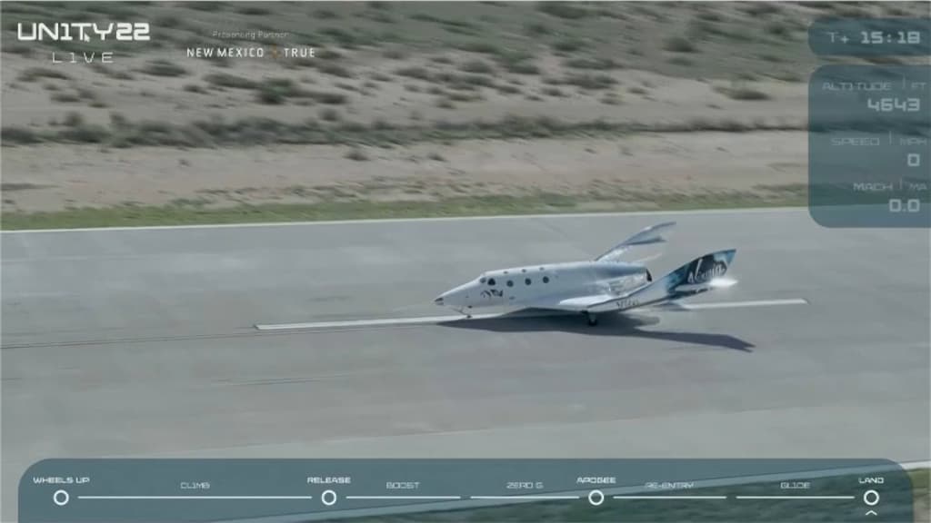 La navette de Virgin Galactic s'est posée sans encombre