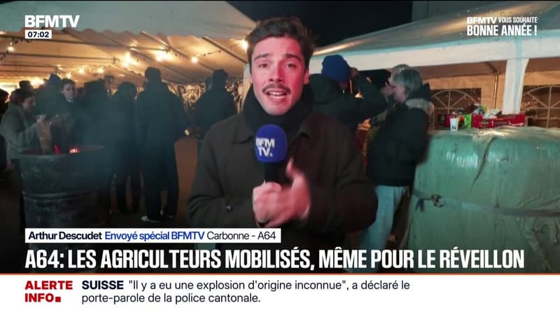 A64: les agriculteurs mobilisés pour le réveillon