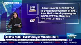 BFM Business avec vous : Mon employeur refuse de payer ma prime annuelle convenue par email, que faire ? - 11/03