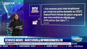 BFM Business avec vous : Mon employeur refuse de payer ma prime annuelle convenue par email, que faire ? - 11/03