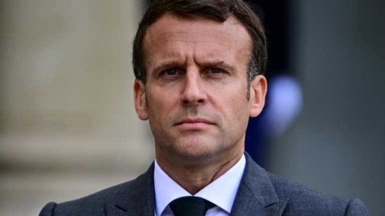 Le président français Emmanuel Macron à l'Elysée, le 21 mai 2021 à Paris