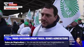 Colère des agriculteurs: "On veut montrer que le compte n'y est toujours pas", explique Mathieu, céréalier mobilisé à Paris
