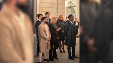 Rihanna A$AP Rocky ainsi que Kendji ont rencontré Brigitte Macron, la Première dame, à l'Élysée, le 24 janvier 2024.