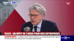 Droits de douane: "C'est un homme qui a pris une décision et qui a créé cet espèce de tsunami", affirme Thierry Breton