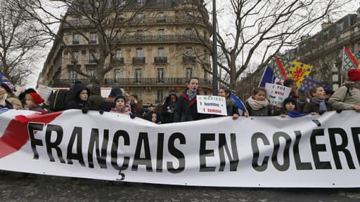 Manifestants de "Jour de colère" à Paris le 26 janvier 2014.