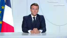 Emmanuel Macron lors de son allocution ce mercredi.