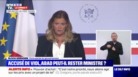 "L'établissement de la vérité, c'est à la justice de le faire": Olivia Grégoire réagit à l'affaire Abad