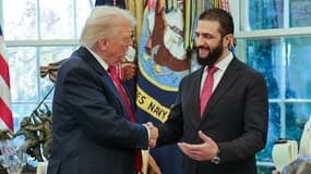 Donald Trump et Ahmad al-Charaa à la Maison Blanche le 10 novembre 2025