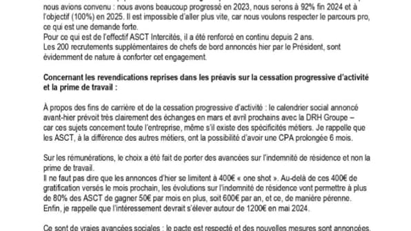 Lettre d'Alain Krakovitch, directeur de TGV-Intercités aux contrôleurs