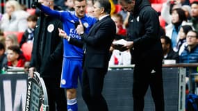 Jamie Vardy et Claude Puel.
