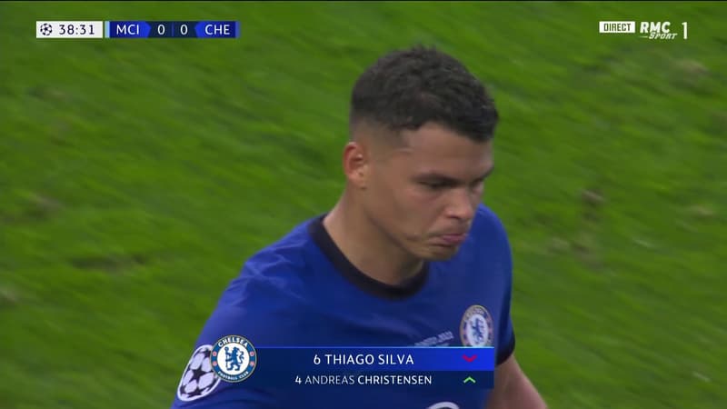 Manchester City-Chelsea: la sortie sur blessure de Thiago Silva, dépité