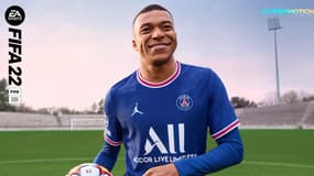 La couverture de FIFA 22 avec Kylian Mbappé