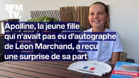 Apolline, la jeune fille qui n’avait pas réussi à avoir d'autographe de Léon Marchand aux JO, a reçu une belle surprise de sa part