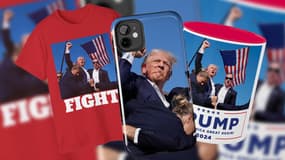 Des produits dérivés de la tentative d'assassinat de Donald Trump sont déjà en ligne