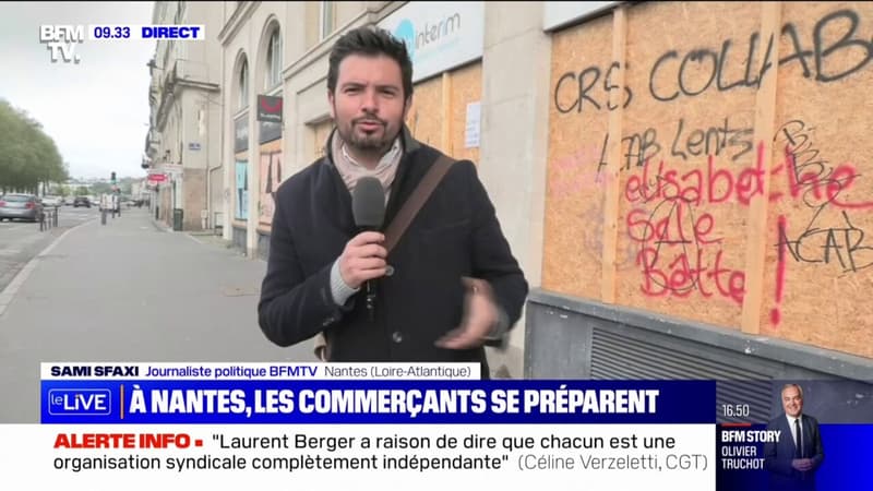 Nantes: certains commerçants du centre-ville se barricadent avant la manifestation