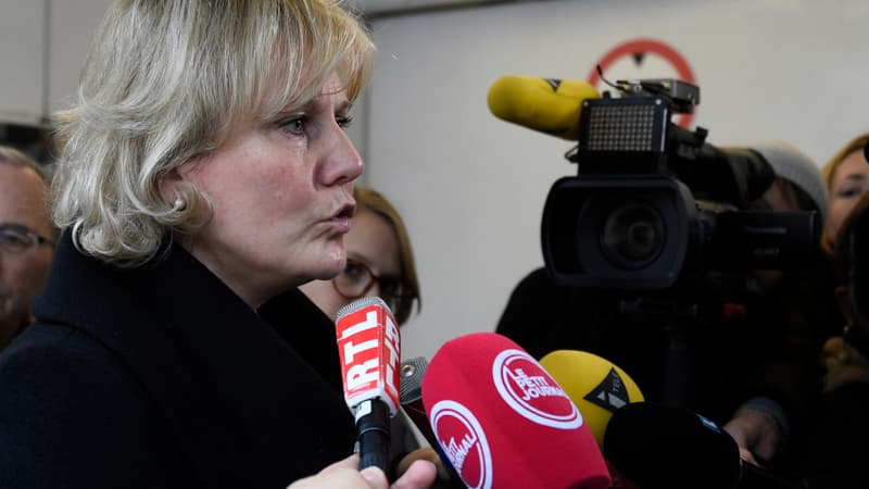 Nadine Morano répond aux journalistes au lendemain des élections regionales, le 7 décembre 2015.