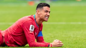 Cristiano Ronaldo grimace lors du match de la Coupe du monde Portugal-RDC le 17 juin 2026 à Houston
