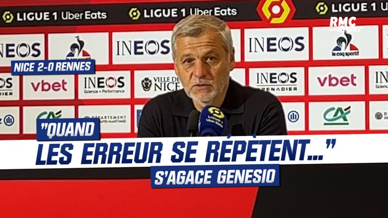 Nice 2-0 Rennes : "Quand les erreurs se répètent..." s'agace Genesio