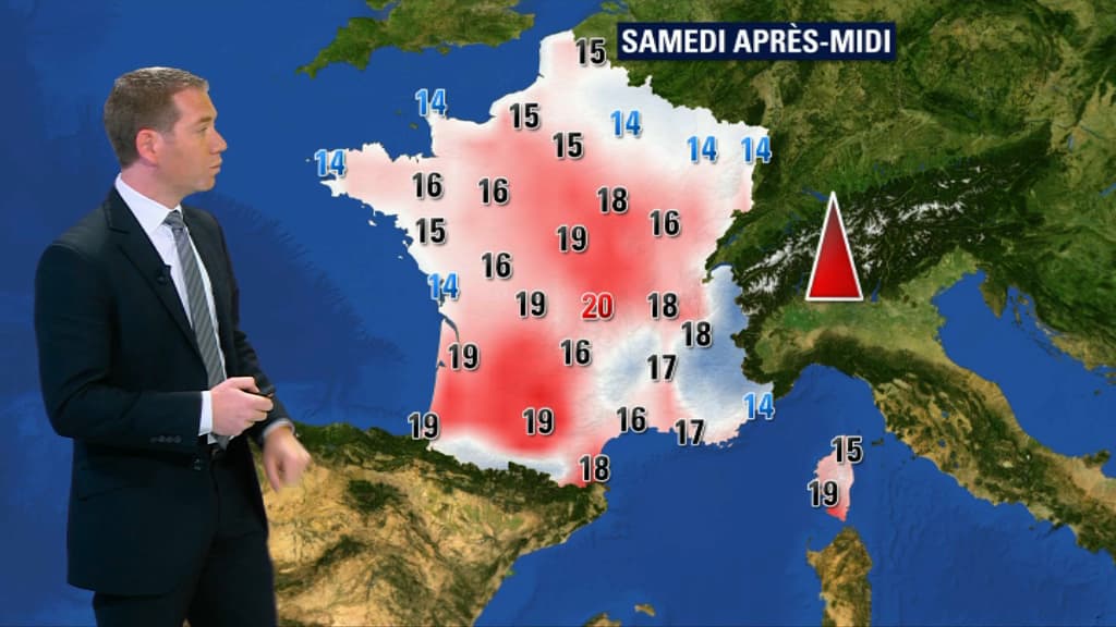 Les températures samedi après-midi.