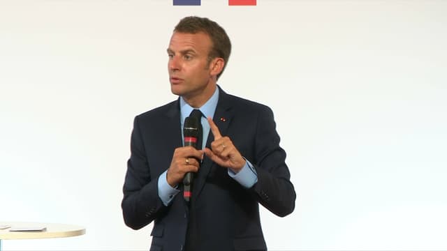 Emmanuel Macron lors de la présentation de son plan banlieue