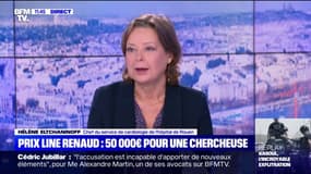 La professeure Hélène Eltchaninoff, lauréate du prix Line Renaud, explique son invention qui permet de "réparer le cœur"