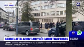 Arras: Gabriel Attal arrive au lycée Gambetta