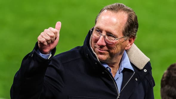 John Textor en marge d'un match de Lyon, mai 2025