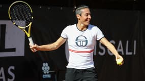 Francesca Schiavone lors d'une session d'entraînement, à Rome le 10 mai 2019