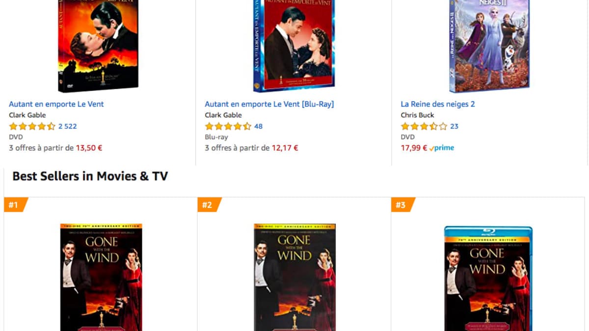 Autant en emporte le vent premier des ventes sur Amazon Autant en emporte le vent premier des ventes sur Amazon