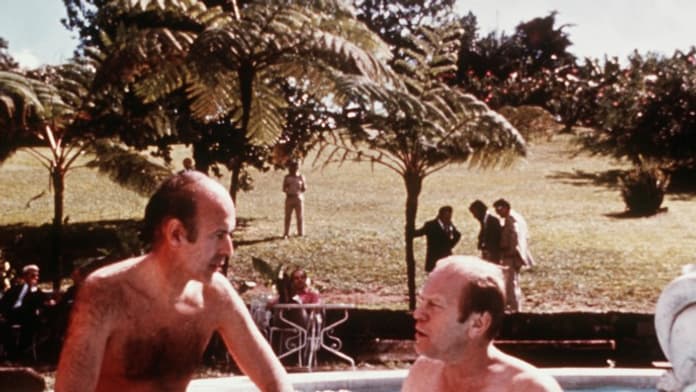 Valéry Giscard d'Estaing et le président américain Gérald Ford, en 1974, en Martinique.