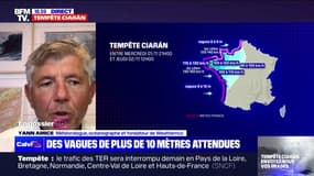 Tempête Ciarán: "Des vagues de 10 à 11 mètres attendues en bordure côtière" selon Yann Amice, météorologue 