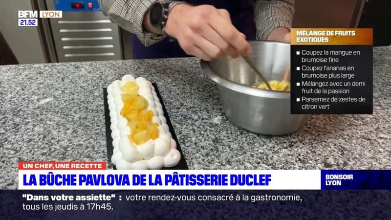 Un chef, une recette: la bûche pavlova de la pâtisserie Duclef