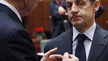 Nicolas Sarkozy avec George Papandreou, à Bruxelles