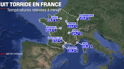 Les températures sont restées très élevées dans la nuit du 1 au 2 juillet 2025.