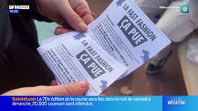 Lyon: une action d'Extinction Rebellion contre la fast fashion rue de la République
